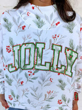 Load image into Gallery viewer, Queen Of Sparkles Holly Jolly Print Mock Neck