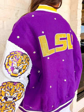 Load image into Gallery viewer, Queen Of Sparkles LSU Bomber Jacket