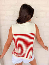Load image into Gallery viewer, Queen Of Sparkles Licensed White &amp; Red Striped Coca Cola Knit Tank