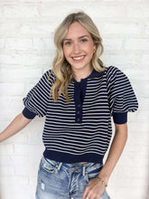 Load image into Gallery viewer, Stripe Bliss Navy Top