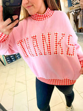 Load image into Gallery viewer, Give Thanks Pink Gingham Pullover