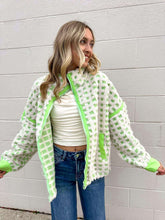 Load image into Gallery viewer, Check Your Actions Cream &amp; Green Jacket
