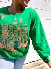 Load image into Gallery viewer, Queen of Sparkles x Wicked Emerald City sequin sweatshirt green gold
