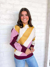 Load image into Gallery viewer, Moments Ahead Mustard/Grey Stripe Sweater