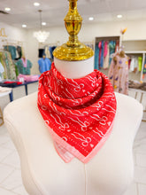 Load image into Gallery viewer, Bow And Heart Silk Bandana Scarf