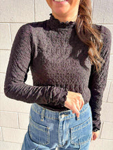 Load image into Gallery viewer, Adorable Embrace Black Lace Longsleeve Top