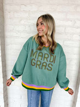 Load image into Gallery viewer, Mardi Gras Pearl Letters Sweatshirt