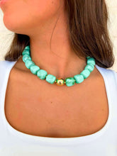Load image into Gallery viewer, Large Turquoise Marble Bead Necklace