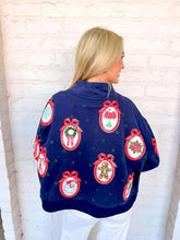 Load image into Gallery viewer, Queen Of Sparkles Navy Wallpaper Mockneck Sweatshirt