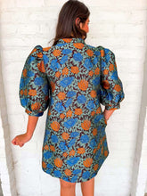Load image into Gallery viewer, Spring Meadow Floral Brown Jacquard Dress