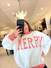 Load image into Gallery viewer, Merry Holidays Ivory Gingham Pullover