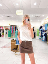 Load image into Gallery viewer, Cast The Light Brown Mini Skirt