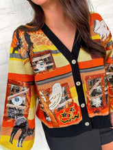 Load image into Gallery viewer, Queen Of Sparkles Multi Spooky Windows Cardigan