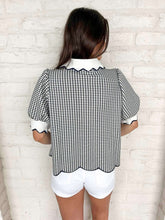 Load image into Gallery viewer, Gingham Goodness Navy Top