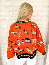 Load image into Gallery viewer, Queen Of Sparkles Orange Halloween Dog Cardigan