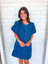 Load image into Gallery viewer, Cheer You On Denim Dress