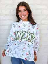 Load image into Gallery viewer, Queen Of Sparkles Holly Jolly Print Mock Neck