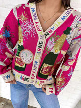 Load image into Gallery viewer, Queen Of Sparkles Hot Pink NYE Icon Cardigan
