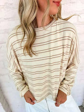 Load image into Gallery viewer, Light Up The Sky Oatmeal Stripe Top