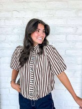 Load image into Gallery viewer, The Harper Brown Ecru Top
