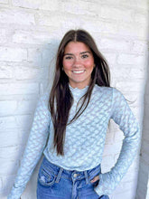 Load image into Gallery viewer, Adorable Embrace Blue Lace Longsleeve Top