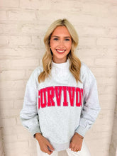 Load image into Gallery viewer, Queen Of Sparkles Grey Mock neck Survivor Sweatshirt
