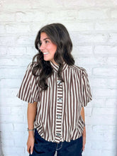 Load image into Gallery viewer, The Harper Brown Ecru Top