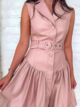 Load image into Gallery viewer, Texas Skies Blush Faux Leather Dress