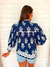 Load image into Gallery viewer, THML Hard To Do Navy Top