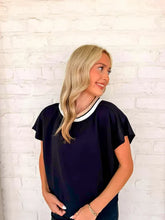 Load image into Gallery viewer, Smooth Going Black Shirt Sleeve Top