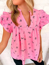 Load image into Gallery viewer, Bow Print Pink Top