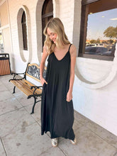 Load image into Gallery viewer, Night Shift Black Cami Maxi Dress