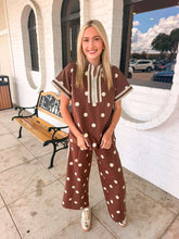 Load image into Gallery viewer, Polka Dot Fever Brown Pant Set