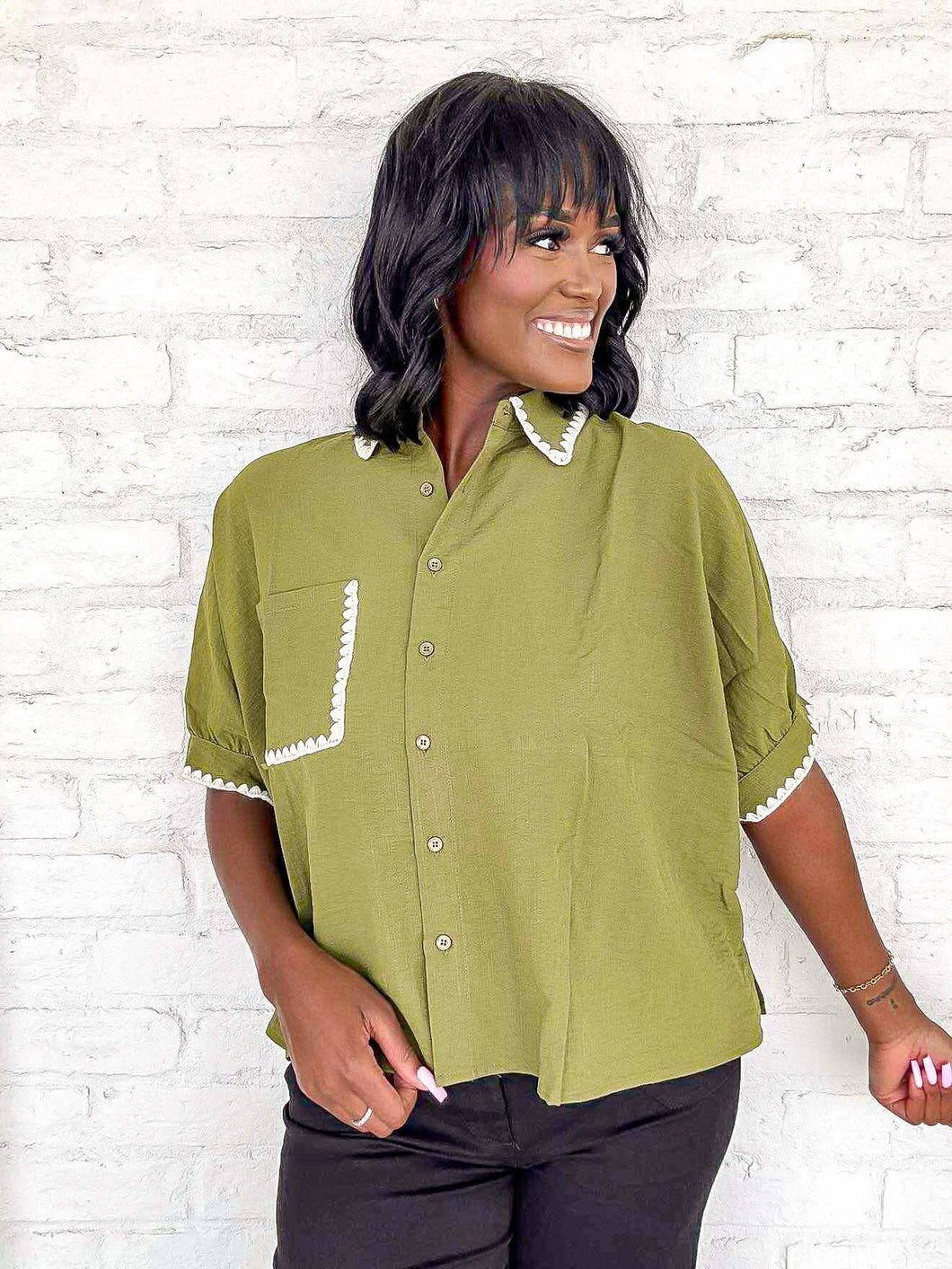 Comfortably Me Olive Top