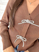 Load image into Gallery viewer, In Good Care Brown Bow Cardigan