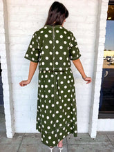 Load image into Gallery viewer, Fall Festivals Olive Polka Dot Skirt