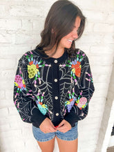 Load image into Gallery viewer, Queen Of Sparkles Black Multi Spider Cardigan
