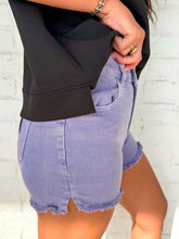 Load image into Gallery viewer, Washed Away Blueberry Denim Shorts