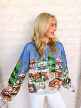 Load image into Gallery viewer, Queen Of Sparkles Dark Blue Multi Christmas Market Cardigan