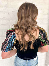 Load image into Gallery viewer, New Goals Ahead Multi Sequin Bodysuit