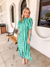 Load image into Gallery viewer, New Start Green Stripe Dress