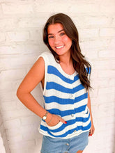 Load image into Gallery viewer, Here We Go Blue Stripe Top
