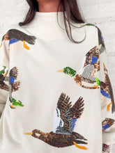 Load image into Gallery viewer, Queen Of Sparkles Flying Duck Mock Neck Sweatshirt