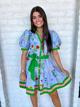 Load image into Gallery viewer, Free For Now Floral Blue Dress