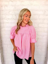 Load image into Gallery viewer, Seersucker Sweetness Pink Top