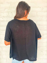 Load image into Gallery viewer, Sunset Stroll Black Oversized Top