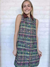 Load image into Gallery viewer, THML Rest Away Green Tweed Dress