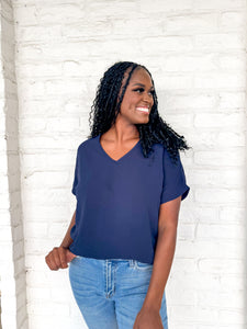 Feeling Pretty Top Navy