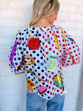 Load image into Gallery viewer, Queen Of Sparkles Color-block Polka Dot Teacher Icon Top