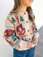 Load image into Gallery viewer, Queen Of Sparkles Cajun Christmas Crawfish Ivory Icon Cardigan